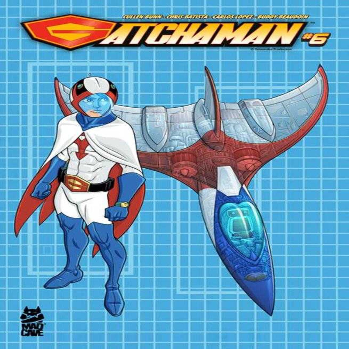 Gatchaman#6CoverB Chris Batista Blueprint Ken And G-1 Variant