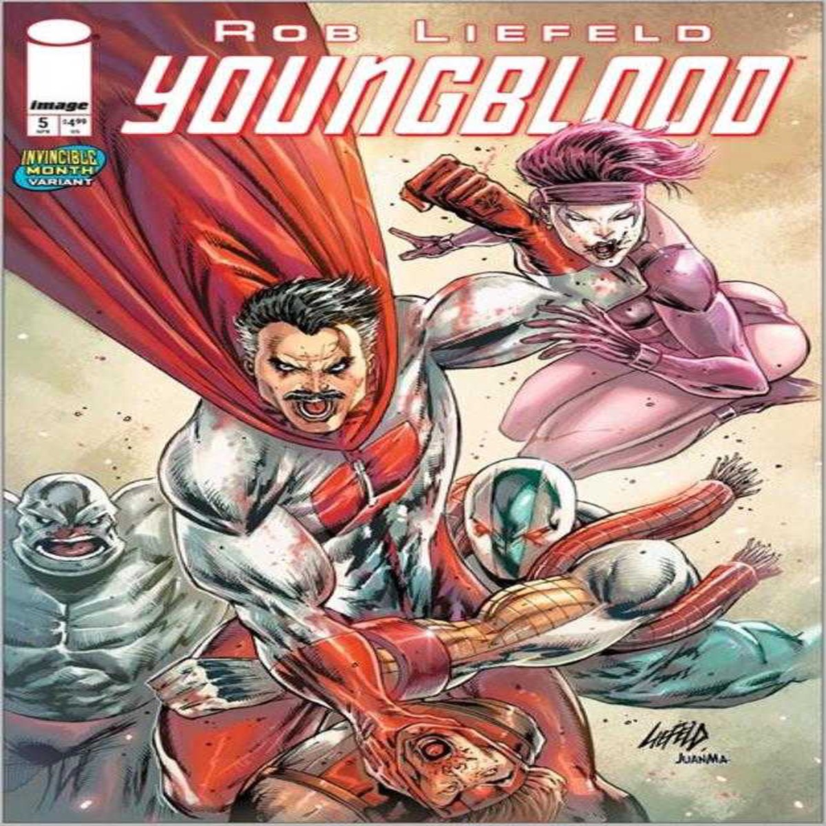 Youngblood #5 Cover G Rob Liefeld Invincible Team Up Variant (Mature)