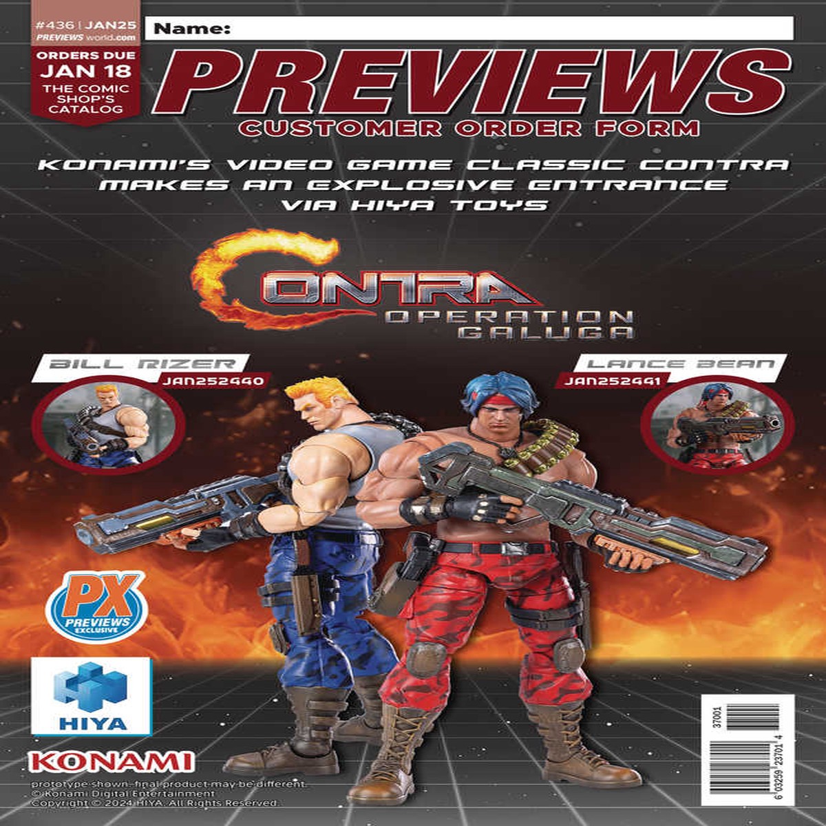 Previews #438 March 2025 Customer Order Form Extras