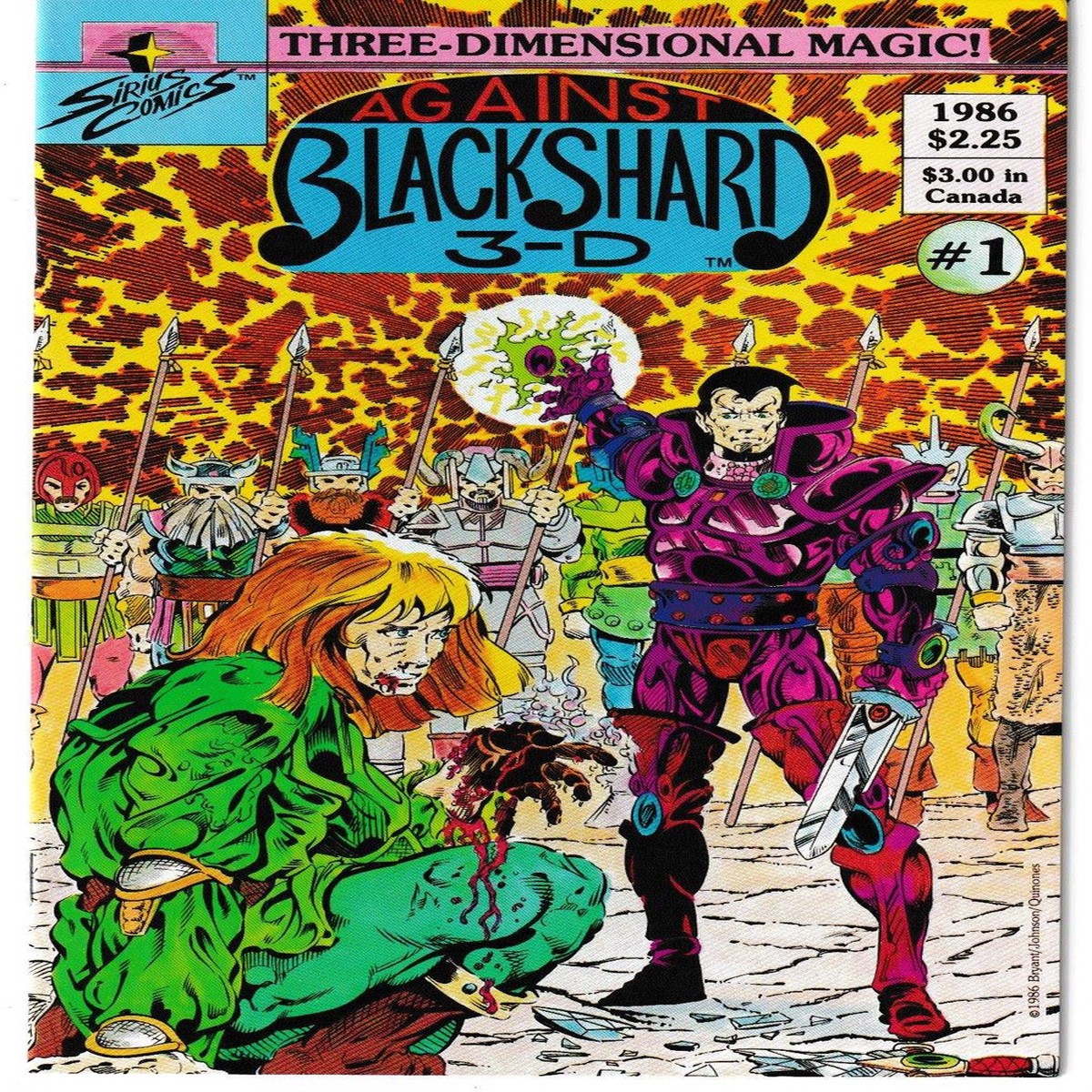 AGAINST BLACKSHARD 3-D (SIRIUS 1986) GLASSES NOT INCLUDED