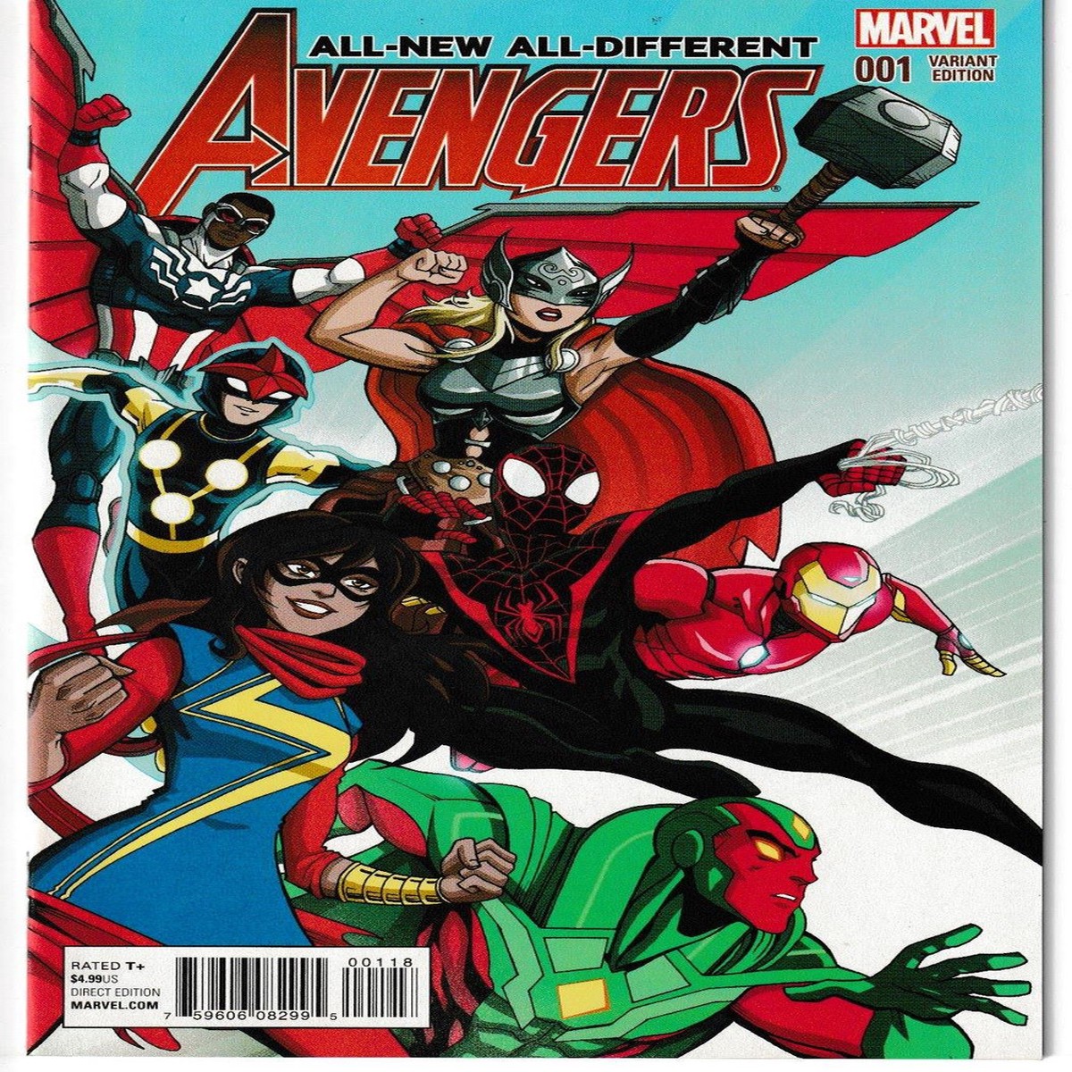 ALL NEW ALL DIFFERENT AVENGERS #01 VECCHINO VAR (MARVEL 2015) "NEW UNREAD"