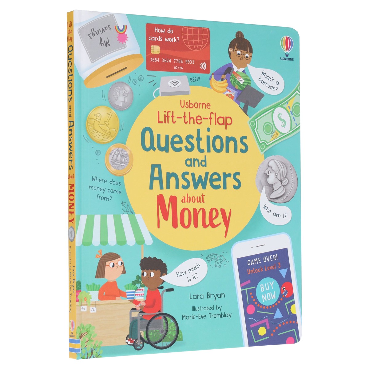 Usborne: Lift-The-Flap Questions and Answers about Money by Lara Bryan - Ages 6+ - Board Book