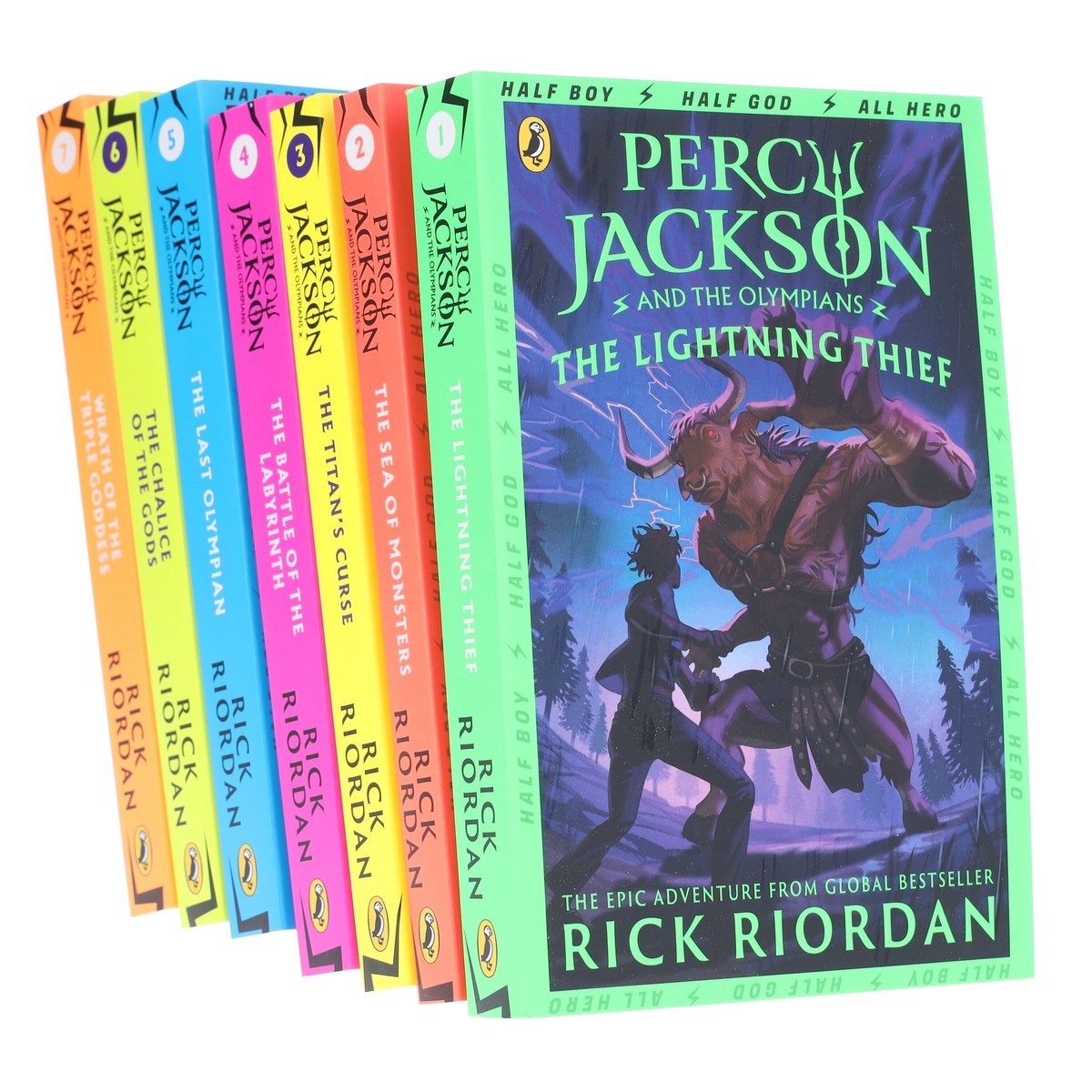 Percy Jackson And The Olympians Series (Book 1-7) By Rick Riordan 7 Books Collection Set - Ages 9+ - Paperback