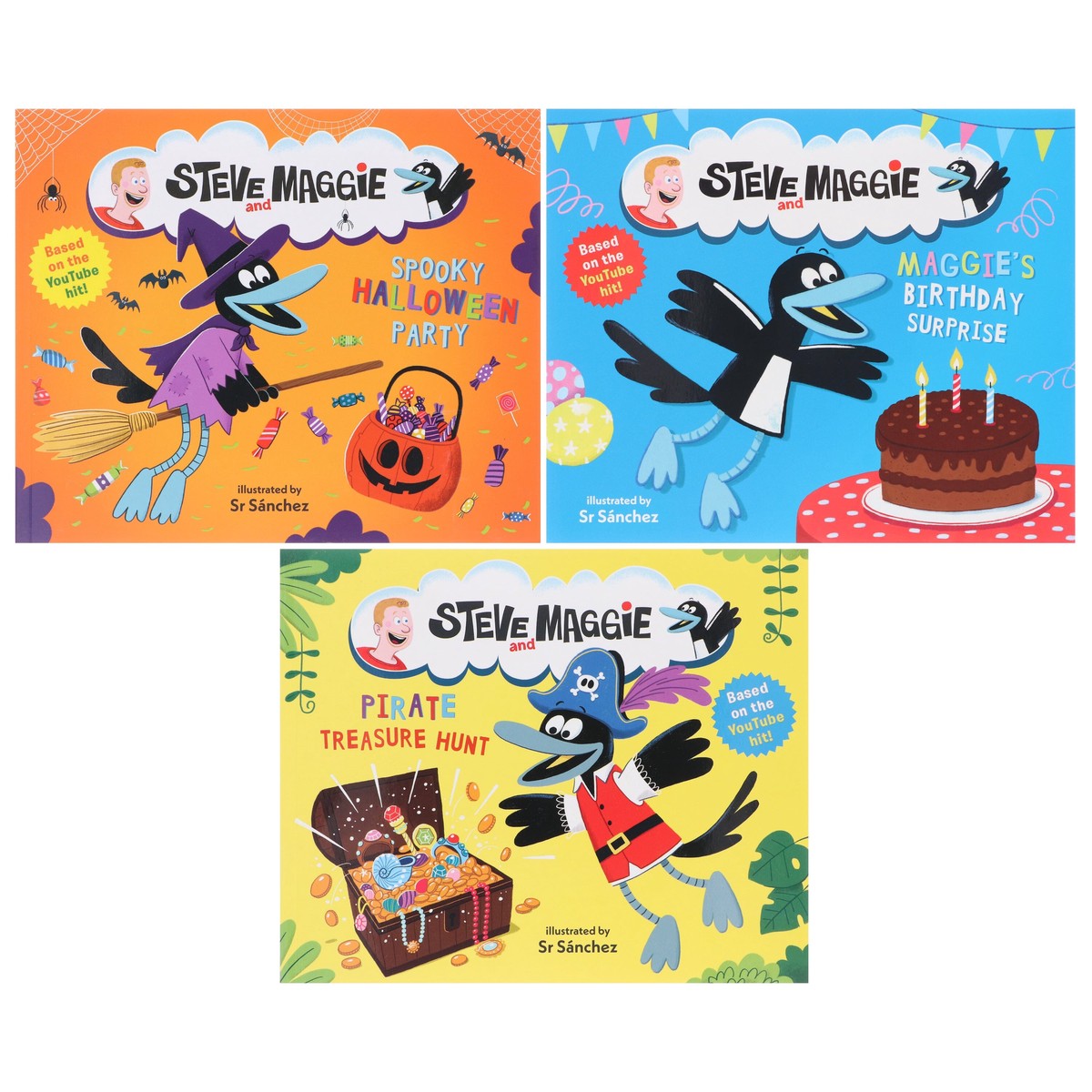 Steve and Maggie Collection Illustrated 3 Picture Books Set - Ages 3-7 - Paperback
