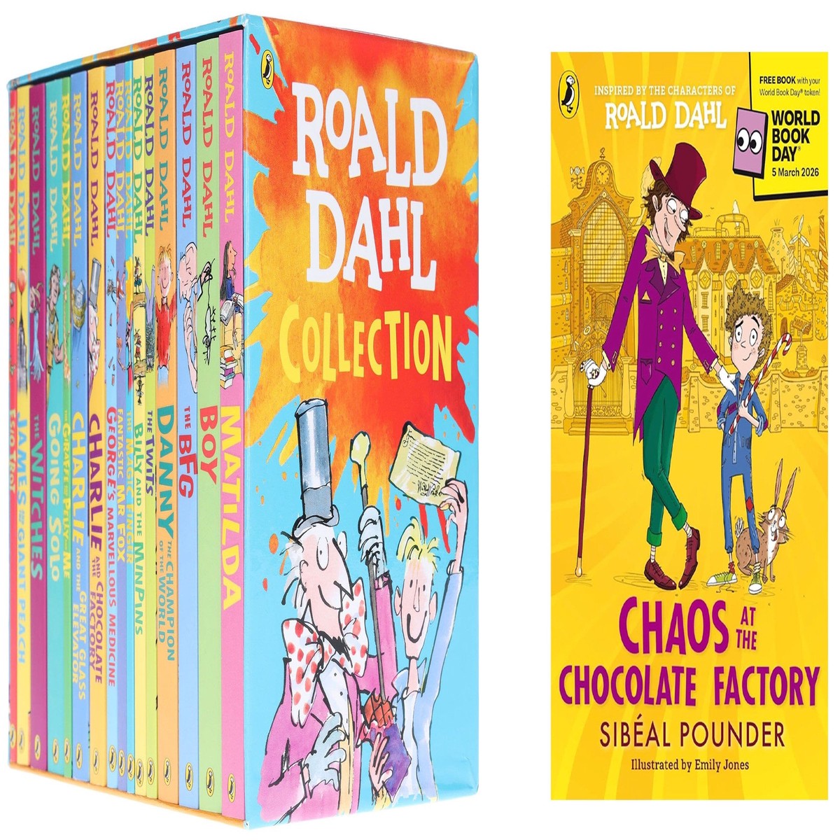 Roald Dahl Collection With Chaos at the Chocolate Factory (World Book Day 2026) 17 Books Collection Set - Ages 7-9 - Paperback
