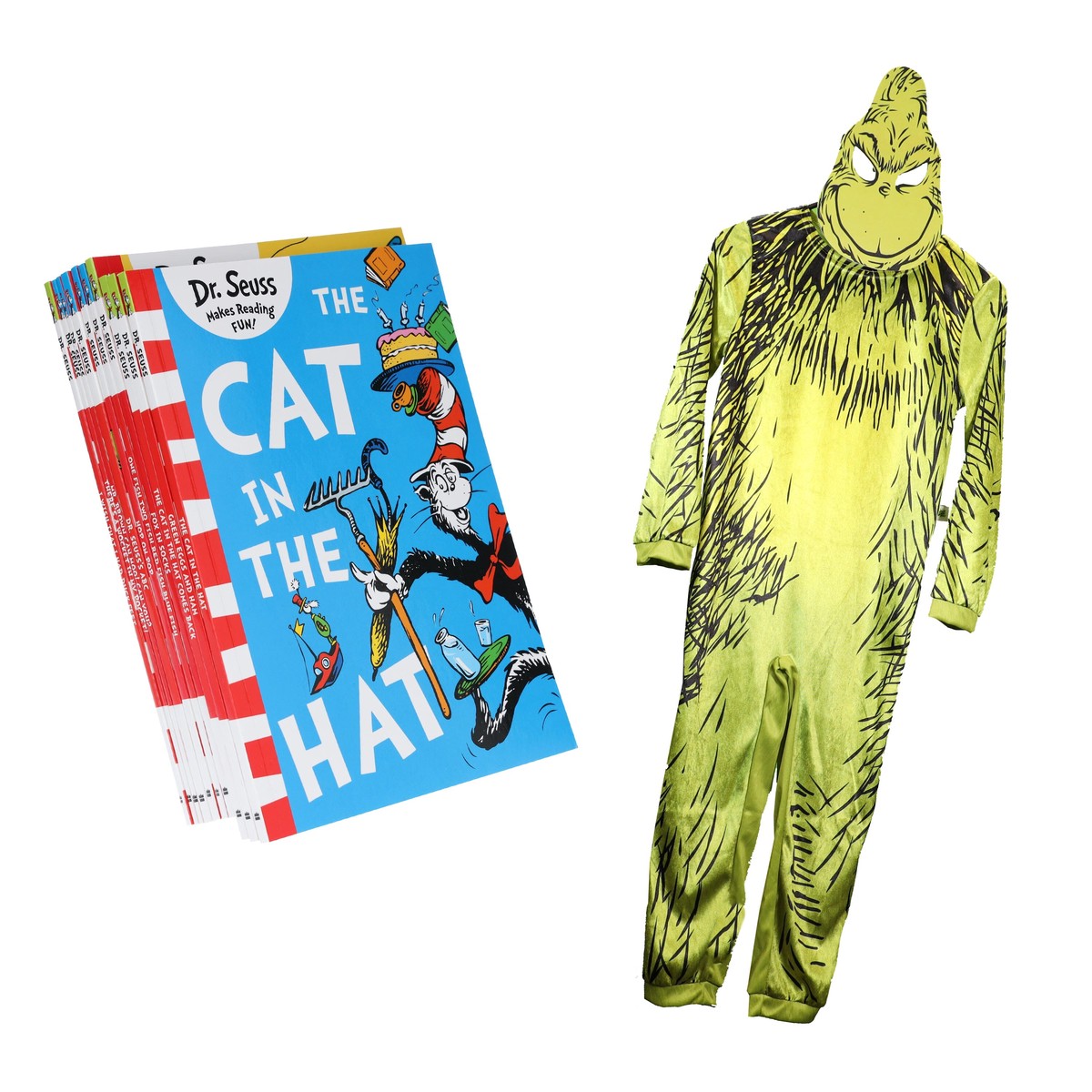 A Classic Case Of Dr. Seuss 10 Books Collection Set With Dr Seuss The Grinch Children's Costume