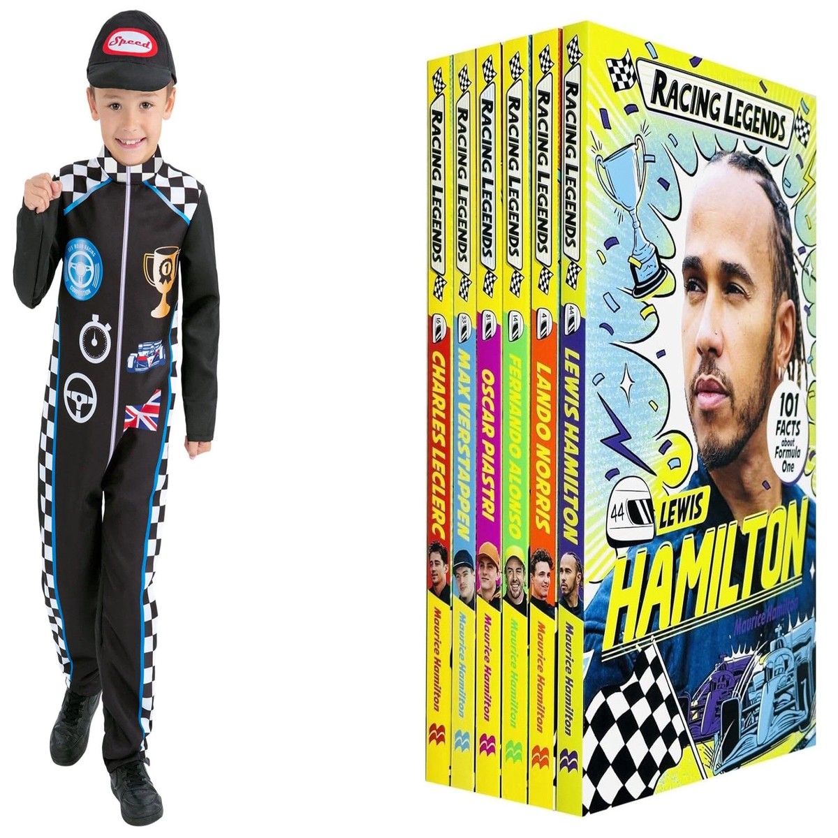 Racing Legends: 101 Facts about Formula One By Maurice Hamilton 6 Books Collection Set With Racing Driver Costume