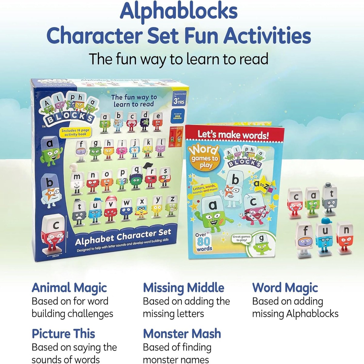 ALPHABLOCKS Alphabet Character Set: A fun Way to Learn to Read - Ages 3+ - Educational Toy