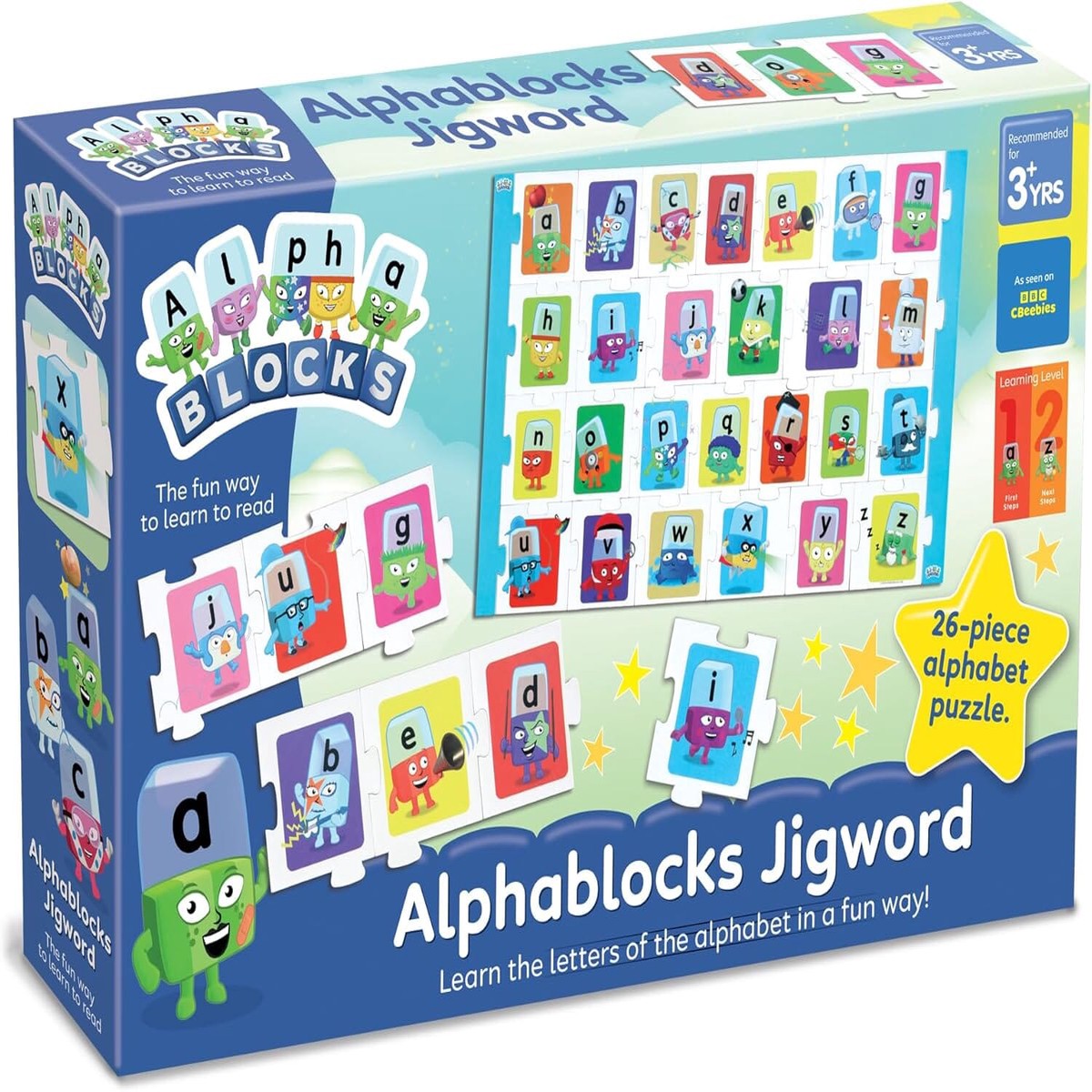 Alphablocks Jigword 26-Piece Alphabet Puzzle: Learn the Letters of the Alphabet in a Fun Way! - Ages 3+ - Educational Toy