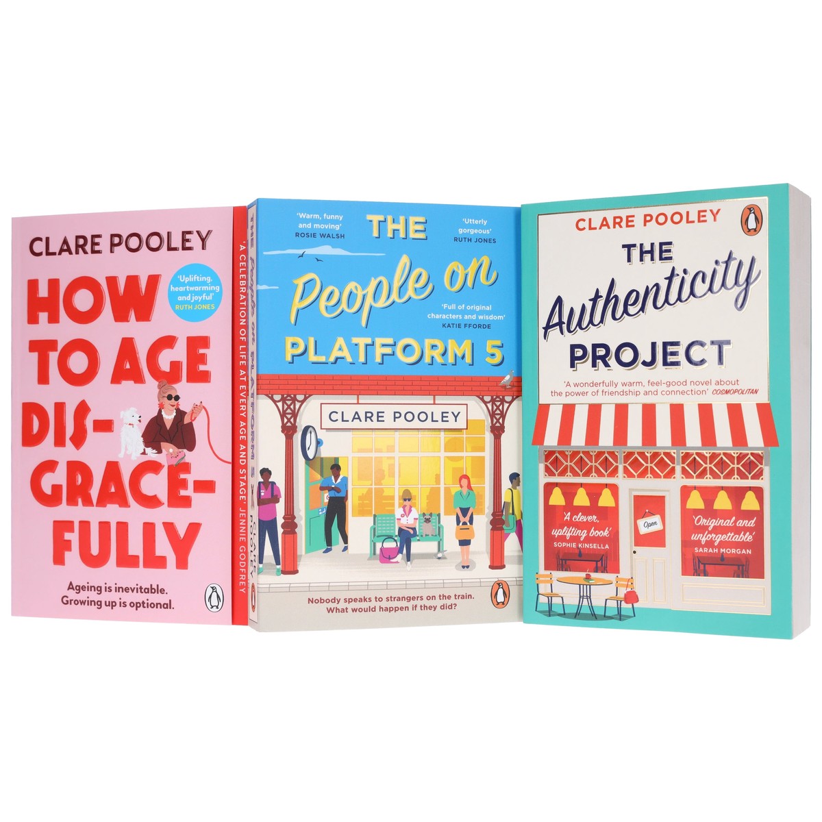 How to Age Disgracefully, The Authenticity Project & The People on Platform 5 By Clare Pooley: 3 Books Collection Set - Fiction - Paperback