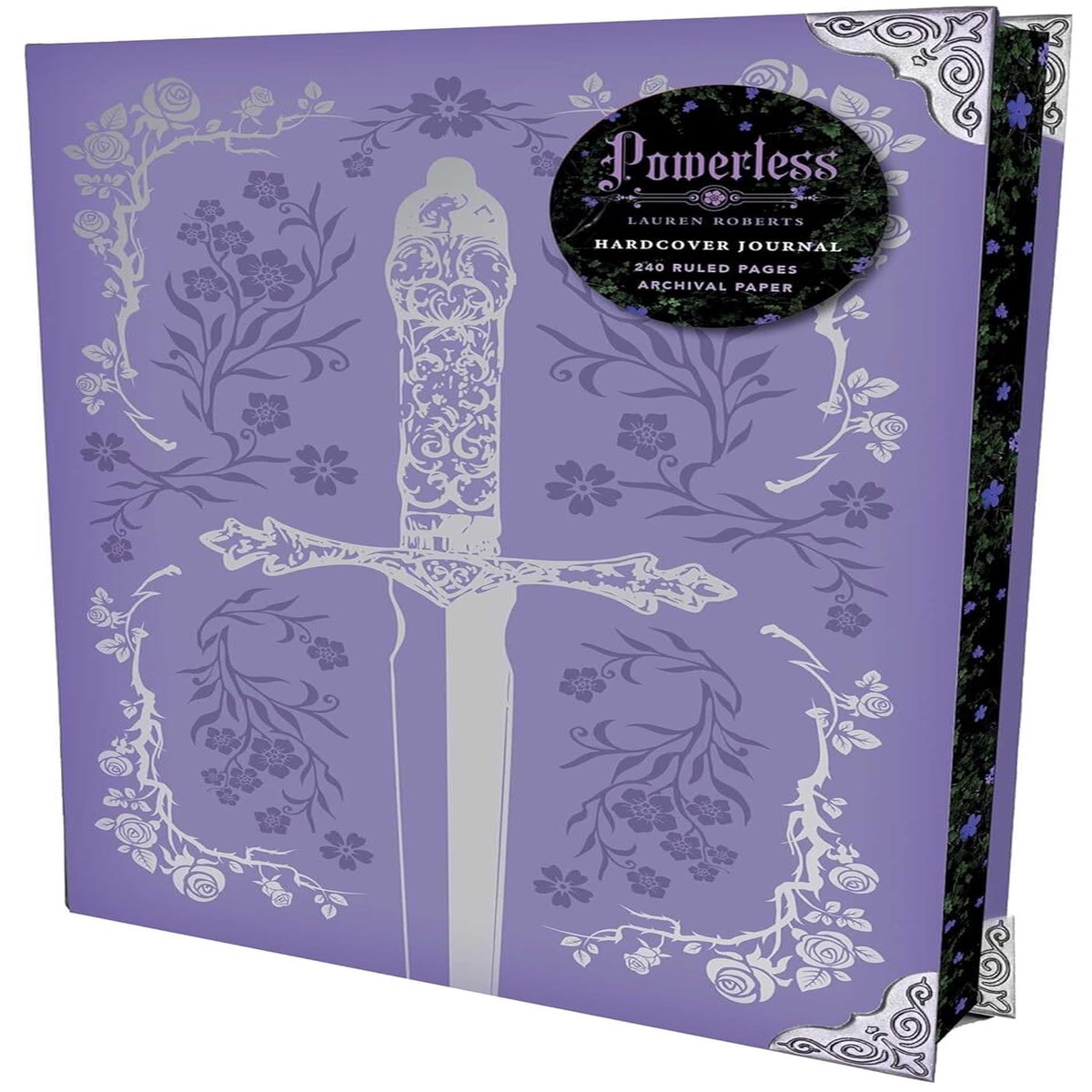 Powerless Journal (The Powerless Trilogy By Lauren Roberts) 240 Ruled Pages, Archival Paper, Metal Corners, Velvet Ribbon & Sprayed Edges - Hardcover