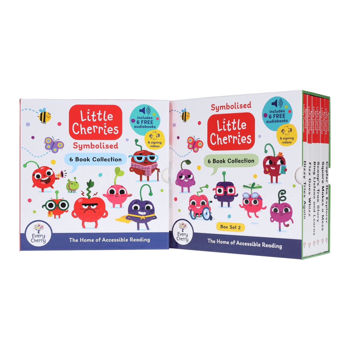 Symbolised Little Cherries Box Set 1 & 2: Illustrated 12 Books Collection Box Set (12 Free Audio Books Included) - Ages 5-7 - Paperback