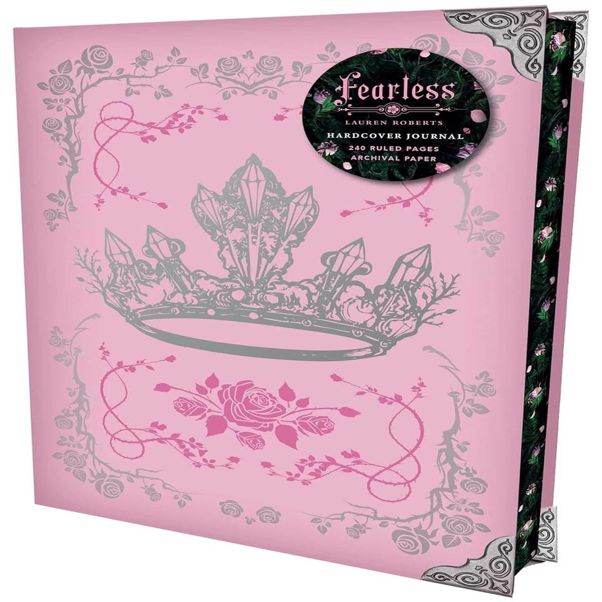 Fearless Journal (The Powerless Trilogy By Lauren Roberts) 240 Ruled Pages, Archival Paper, Metal Corners, Velvet Ribbon & Sprayed Edges - Hardcover