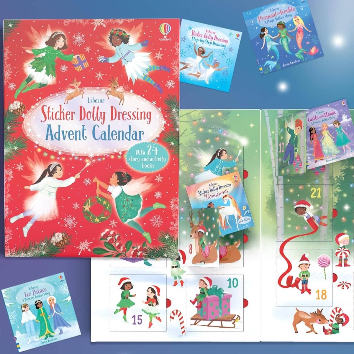 Sticker Dolly Dressing Christmas Advent Calendar: A Festive Collection of Dress Up Sticker Dolls, Puzzles, and other Activity Books - Ages 5+ - Paperback