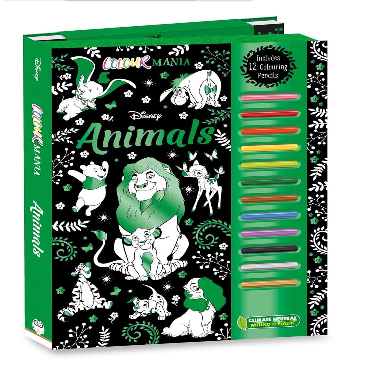 Disney: Animals Colouring Book With 12 colouring pencils! by Walt Disney – Ages 10-18 – Paperback