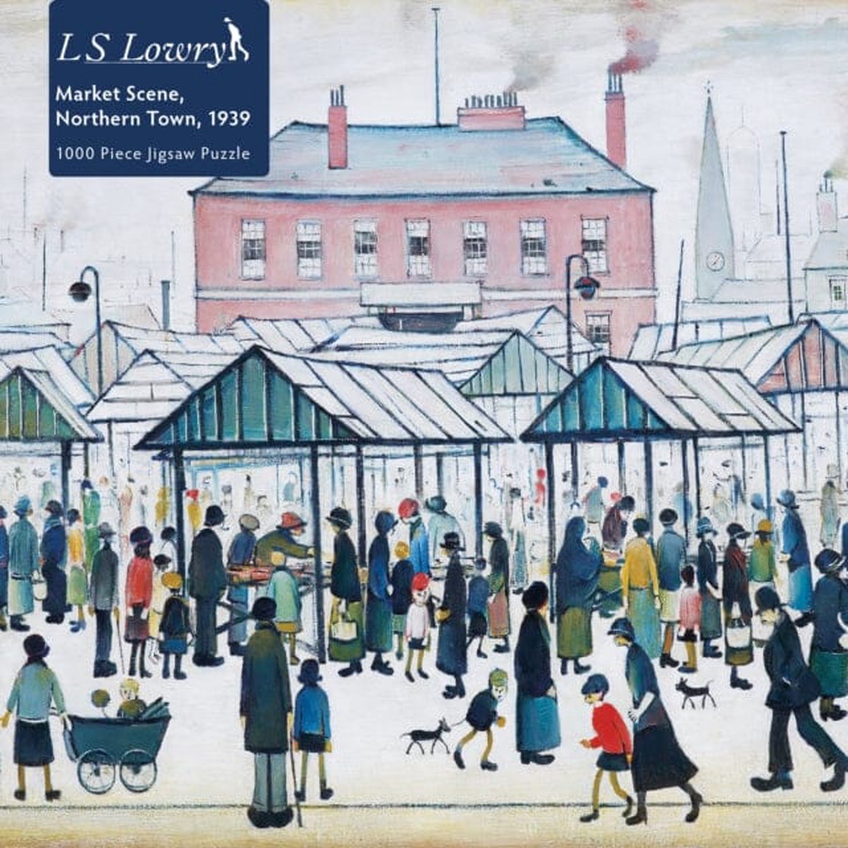Adult Jigsaw Puzzle L.S. Lowry: Market Scene, Northern Town, 1939 1000-piece Jigsaw Puzzles by Flame Tree Studio