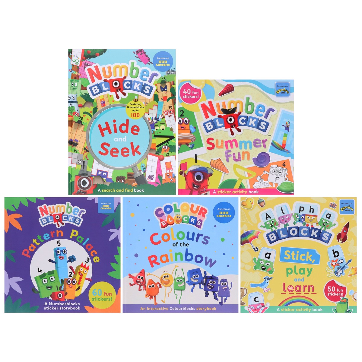 Numberblocks, Colourblocks & Alphablocks 5 Books Collection Set - Ages 3-6 - Paperback/Hardback