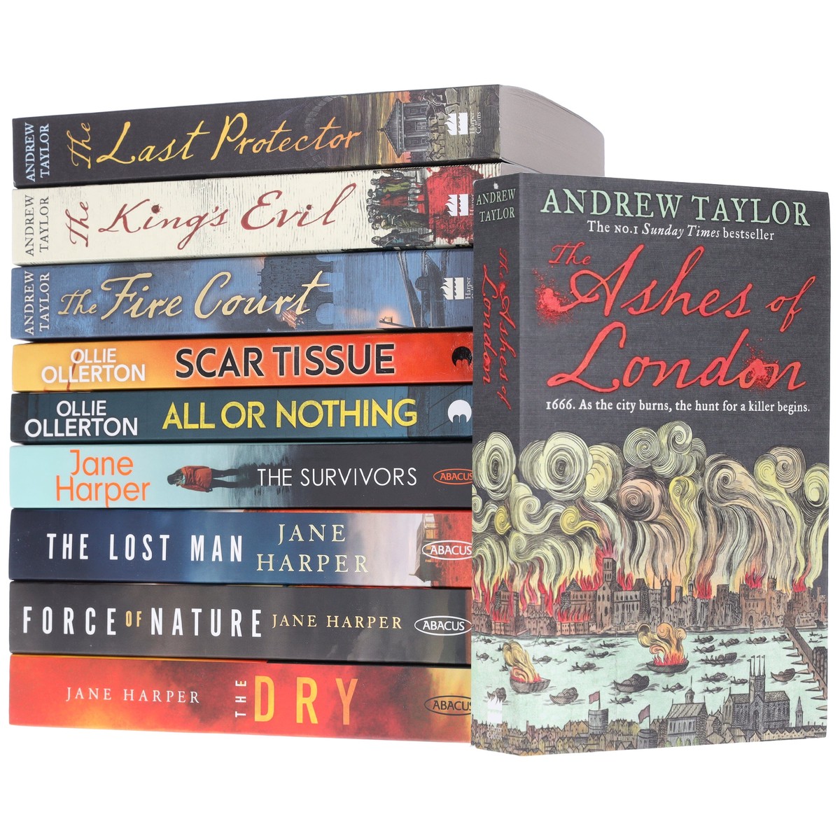 British & International Thriller Bundle by Andrew Taylor, Jane Harper & Ollie Ollerton 10 Books Set - Fiction Paperback