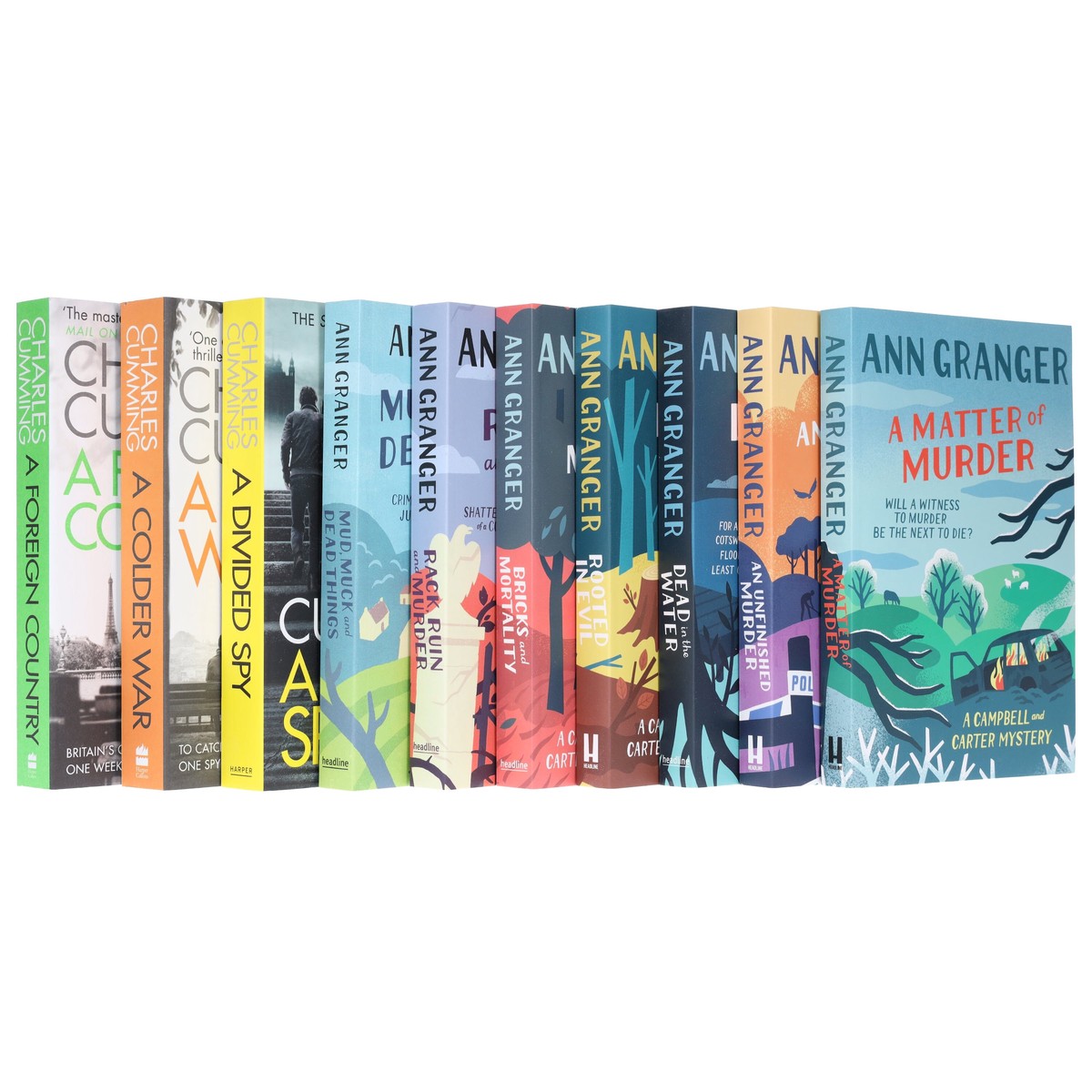 British Spy & Mystery Crime Series Bundle by Ann Granger & Charles Cumming: 10 Book Set Fiction Paperback