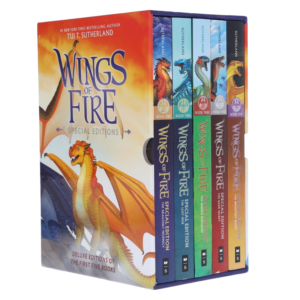 Wings of Fire by Tui T. Sutherland 5 Books Special Edition Box Set - Ages 9-14 - Paperback (Sprayed Edges)
