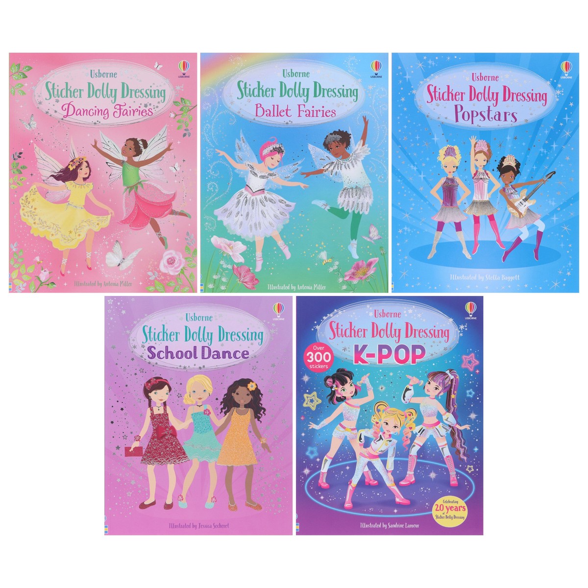 Usborne Sticker Dolly Dressing Collection Illustrated 5 Books Set - Ages 5+ - Paperback
