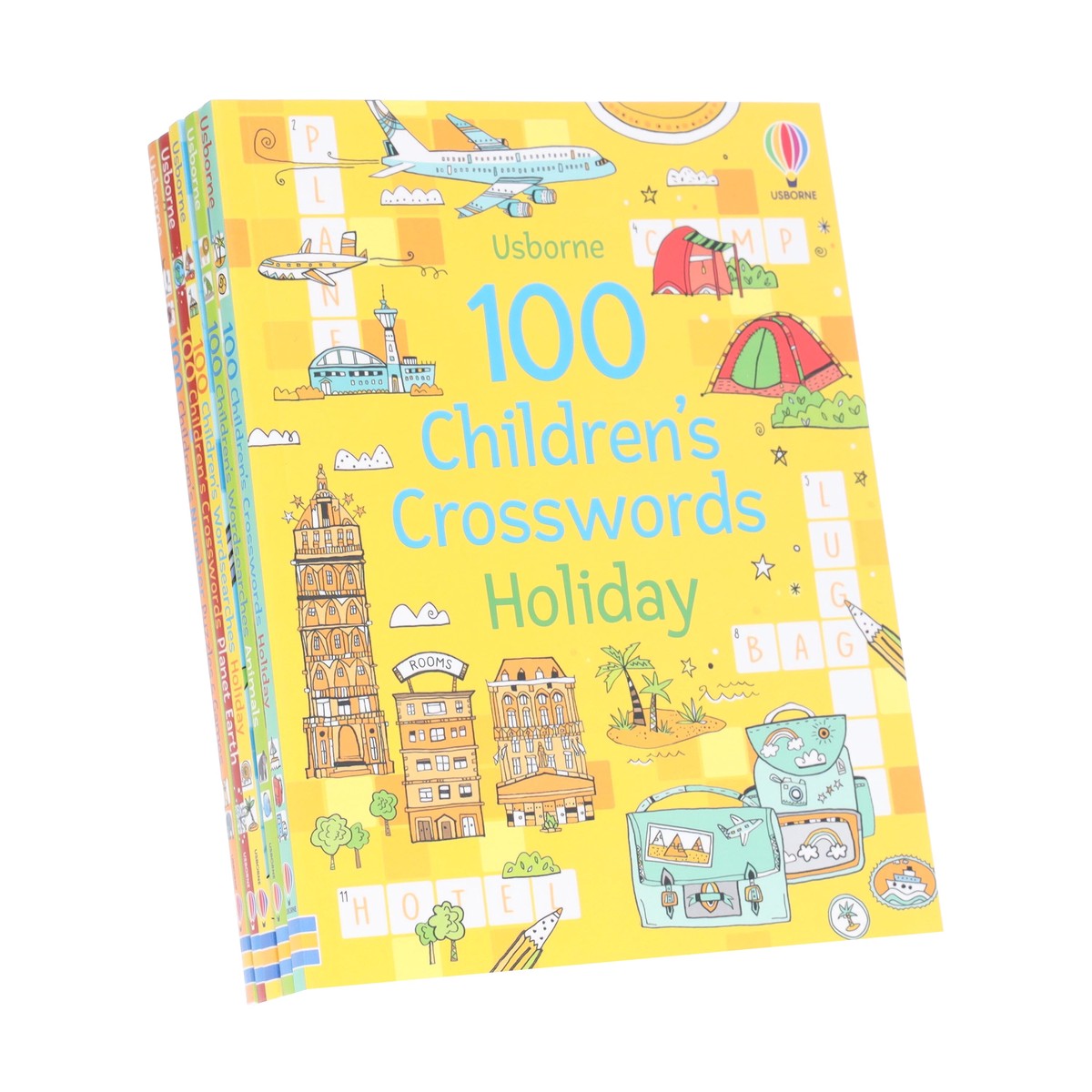 Usborne: 100 Children's Puzzles, Crosswords & Wordsearches by Phillip Clarke 5 books Collection Set - Ages 7+ - Paperback