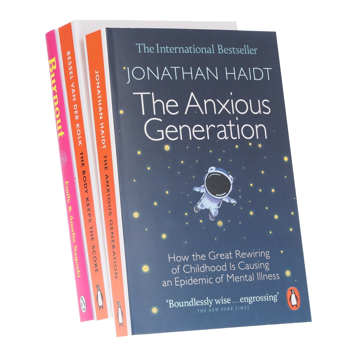 The Anxious Generation, The Body Keeps the Score & Burnout 3 Books Collection Set - Non Fiction - Paperback