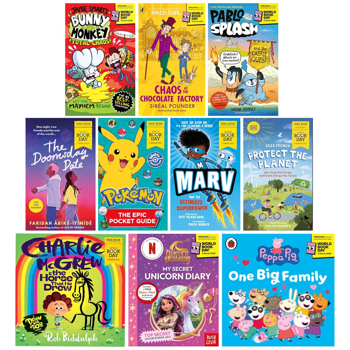 World Book Day Children Collection 10 Books Set - Ages 5+ - Paperback