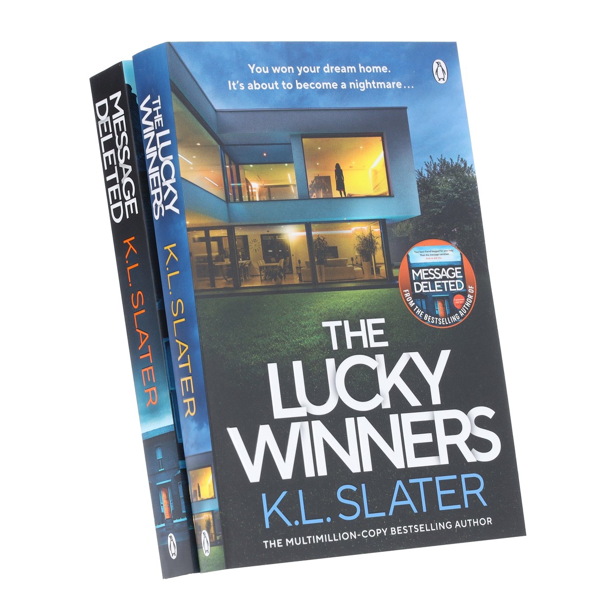 K. L. Slater Novels (Message Deleted & The Lucky Winners) 2 Books Set - Fiction - Paperback